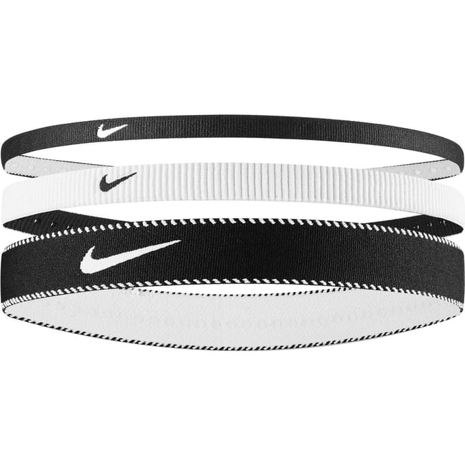 Nike Klassieke Gemengde Flexibele Hoofdband (Set van 3) (Wit/zwart)