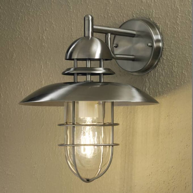Konstsmide Moderne roestvrijstalen buitenwandlamp SORRENTO