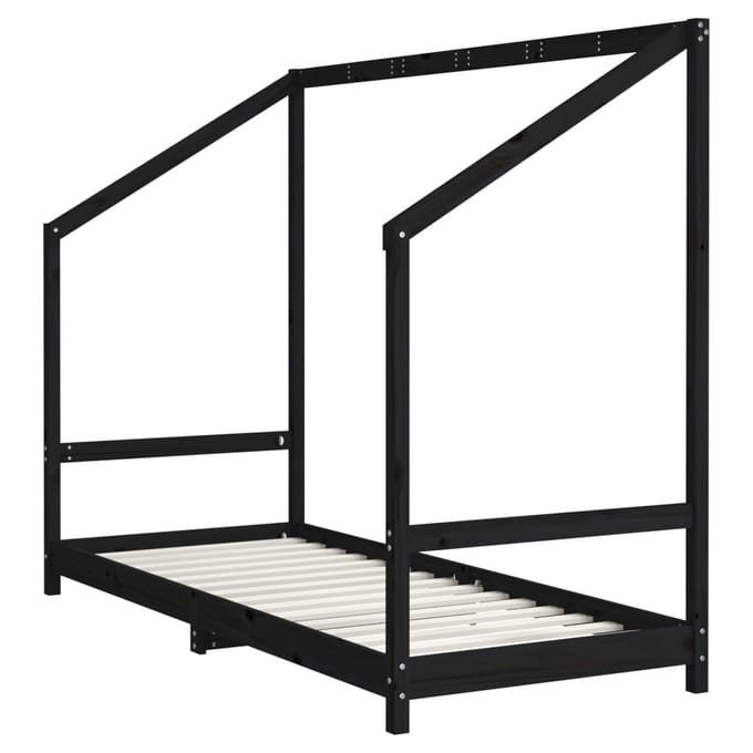vidaXL - Kinderbedframe - 80x200 - cm - massief - grenenhout - zwart