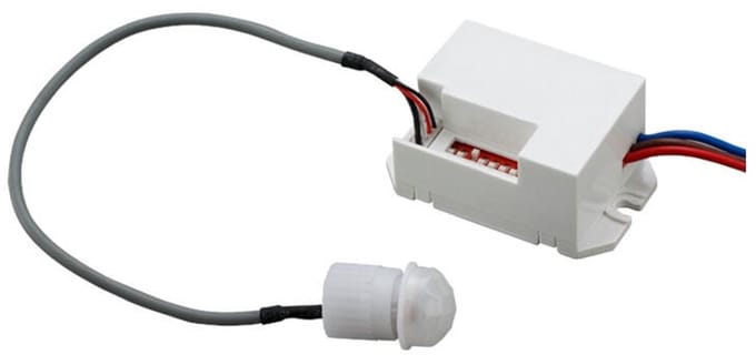 2x mini binnenbewegingsmelders, inbouw, plafondmontage, infraroodsensor, bereik 8 meter