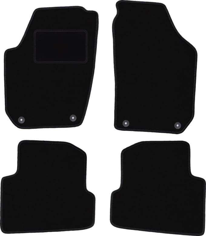 Zwarte veloursmatten voor: Skoda Fabia II hatchback, stationwagen (2007-2014)
