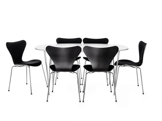 Fritz Hansen - Serie 7 3107 Stoel - Lak - verchroomd - zwart