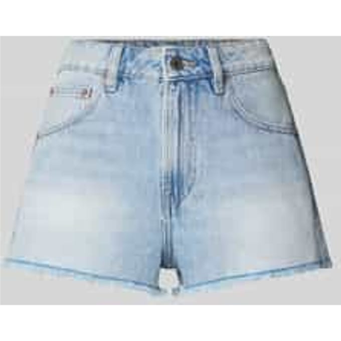 Korte jeans in used-look met franjes