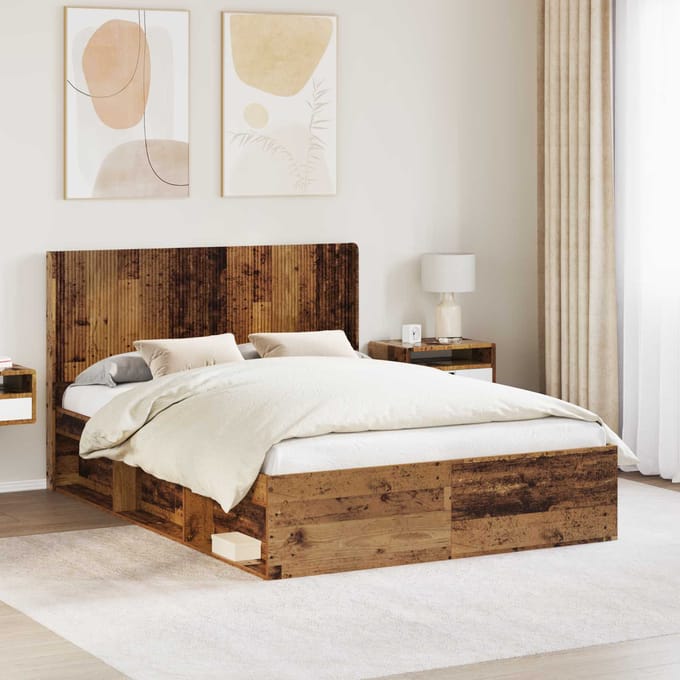 vidaXL - Hoofdbord - Oud - hout - Bewerkt - hout