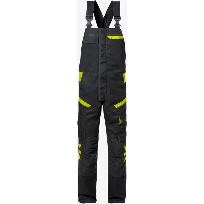 Fristads Amerikaanse Overall 1555 Stfp - Zwart/hi-vis geel - C48