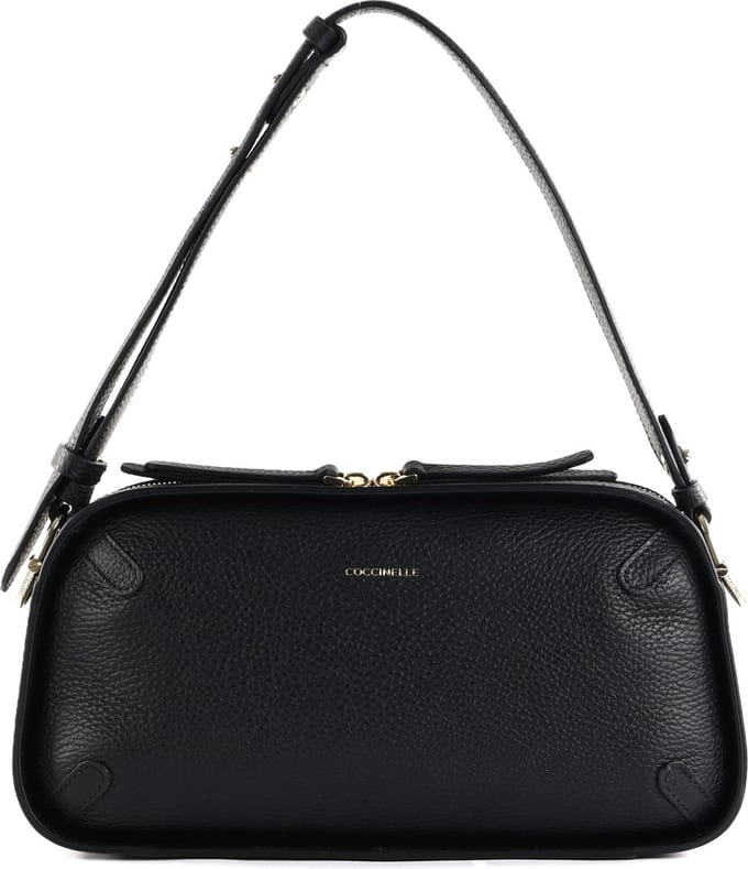 COCCINELLE Leren Schoudertas Maleta Shoulder Bag Noir Zwart