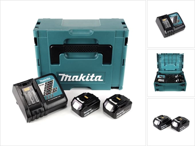 Makita Power Source Kit 18V met 2x BL1830B Akku 3,0Ah + DC18RC Oplader ( 196693-0 ) + Makpac