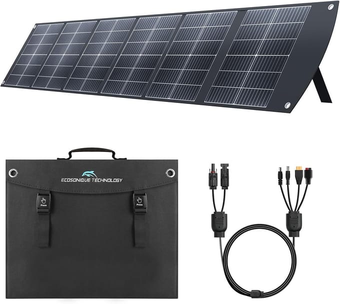Opvouwbaar Zonnepaneel 200W met USB-C en Multi-Output voor Camping en Avontuur