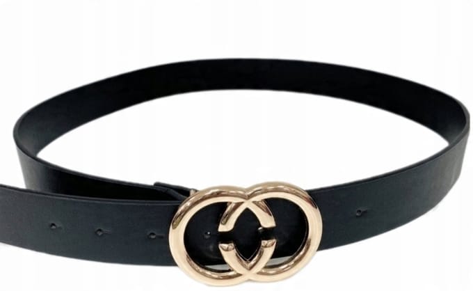 Sachie - Damesriem - Zwarte Kleur - Gouden Gesp - 110 cm