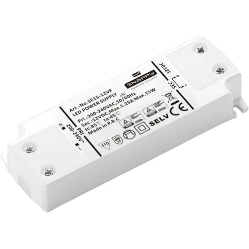Dehner Elektronik SE 15-12VF (12VDC) LED-transformator, LED-driver Constante spanning 15 W 1.25 A 12 V/DC 1 stuk(s)