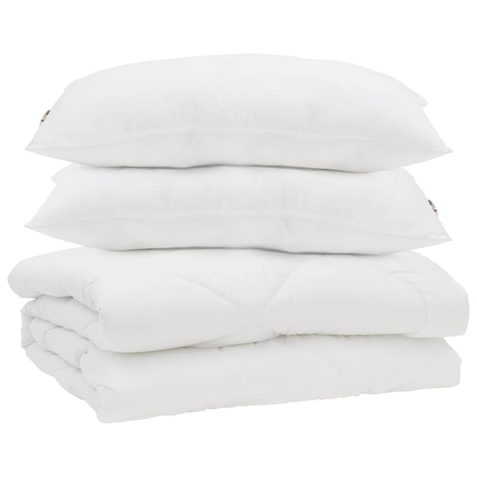 vidaXL - Dekbed - met - kussen - 3 - st - Wit - Microvezel