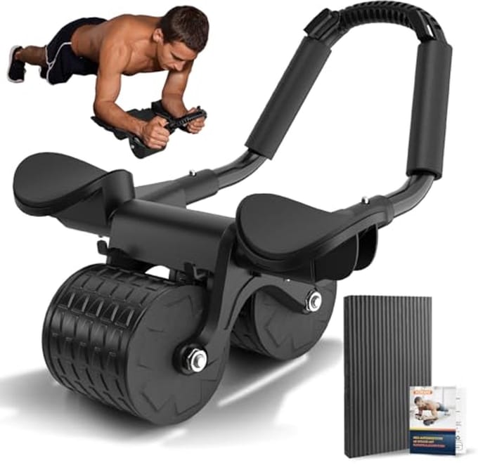 Automatische Rebound Ab Roller voor Effectieve Buikspiertraining met Knie Mat en Dubbele Wielen