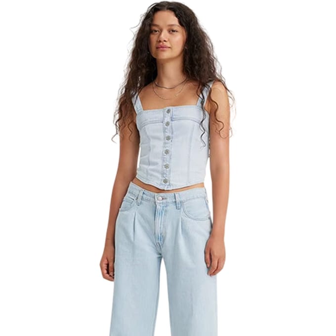 Levis Dames Drea Cool Poole 2 geweven tanktop (Lichtblauw)