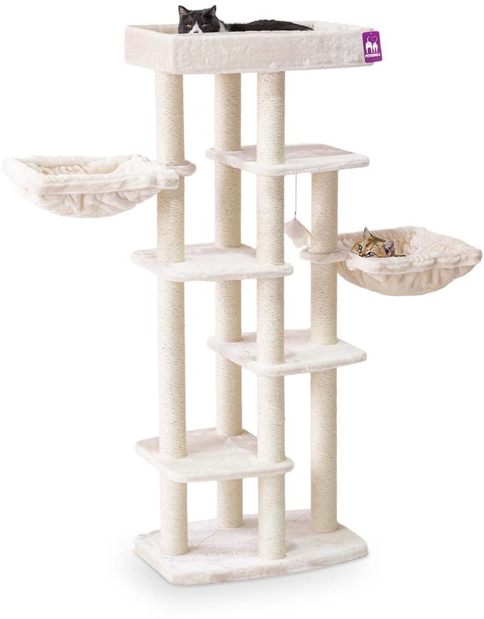 Petrebels Springfield 171 krabpaal - Creme - met 2 hangmatten - extra stabiel