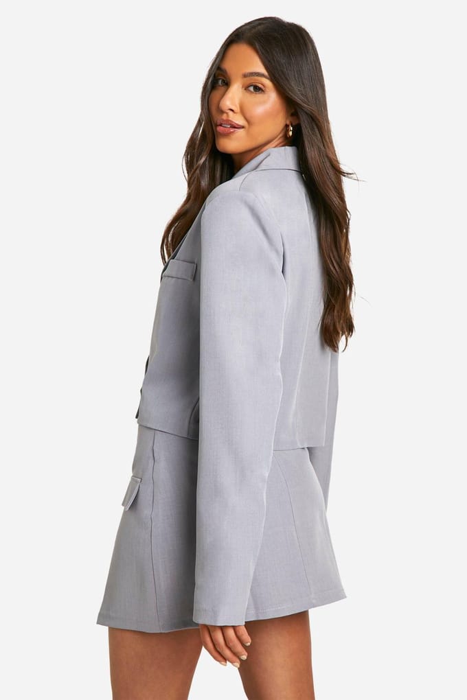 boohoo Dames Marl Wrap Front Micro Mini Rok | Grijze Mergel | Maat: 34