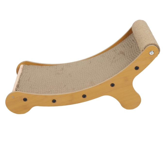 Kattenkrabber Loungestoel Multifunctioneel Duurzaam Gebogen Kattenkrabmat Kattenkrabkarton voor brown