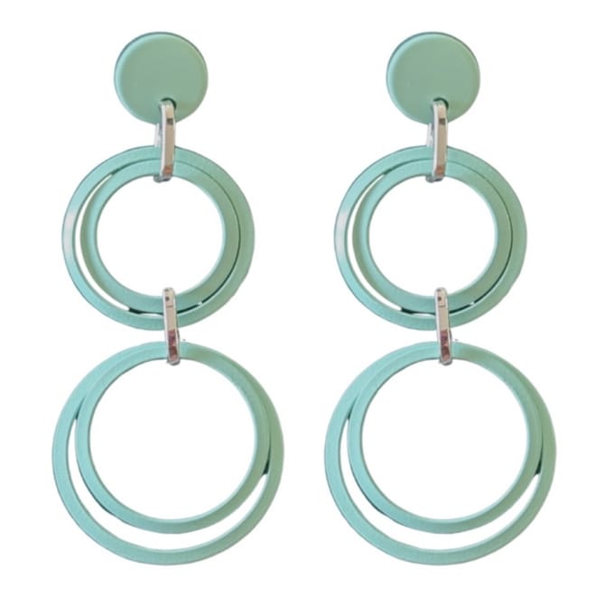 Oorbellen -Luna -mint groen -zilverkleur- Charme Bijoux