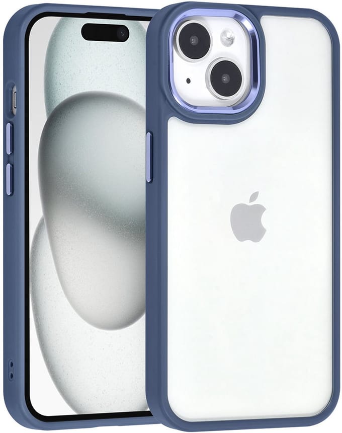 UNIQ Accessory Back Cover - Apple iPhone 15 - Blauw - Verhoogde cameraring - Valbescherming