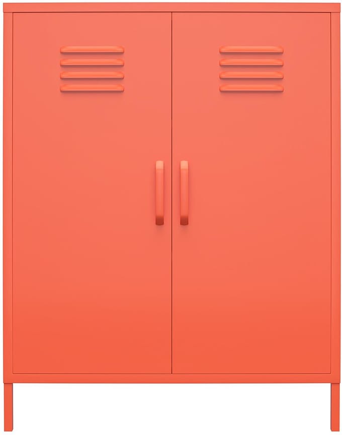 Cache|Kast met 2 deuren in metaal oranje