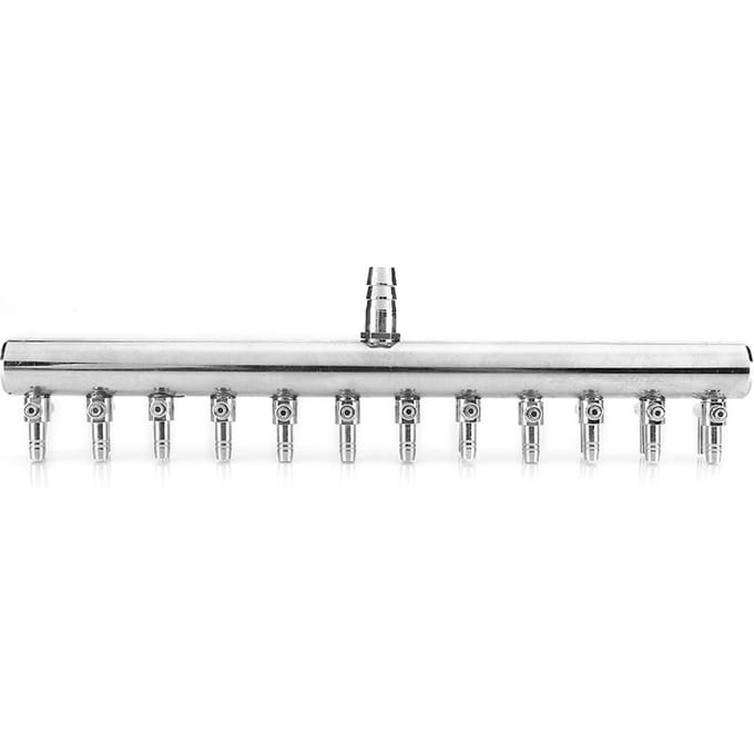 12 Koppelingen Aquarium Luchtstroom Regelventiel Vistank RVS Regulator Accessoires white