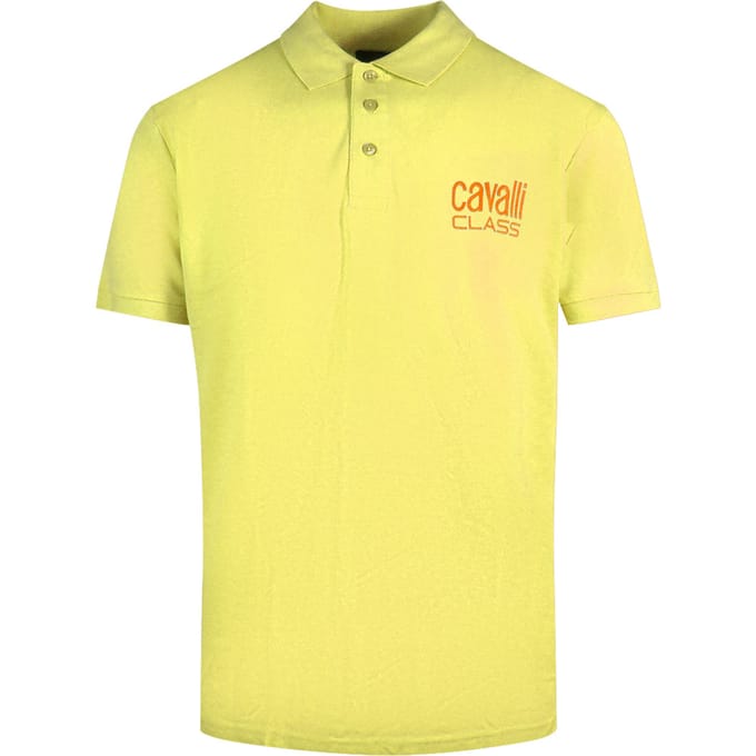 Cavalli Class geel poloshirt met vet logo