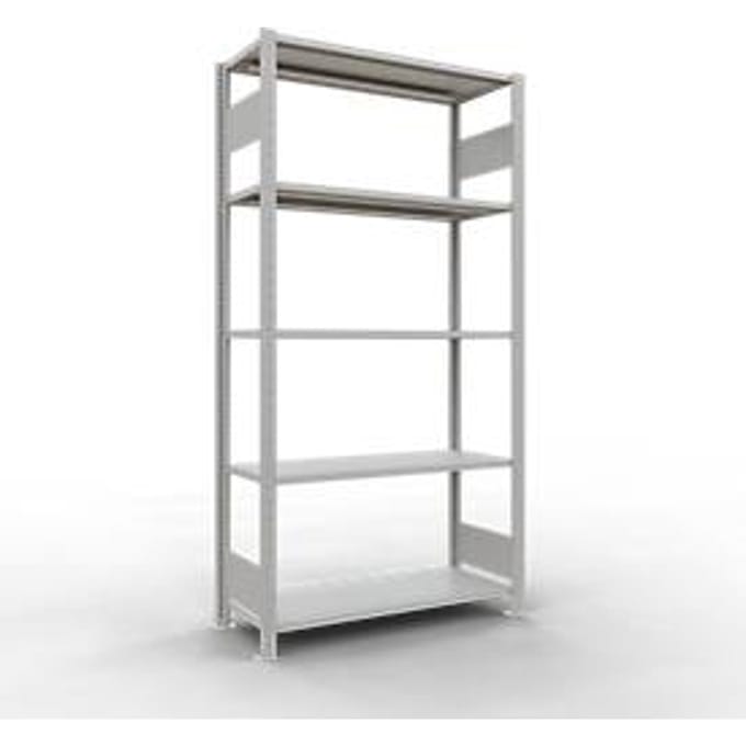 Legbordstelling MULTIplus150  - 5 legborden - L 2000 x B 400 x H 2000 mm - draagvermogen 150 kg - lichtgrijs RAL 7035