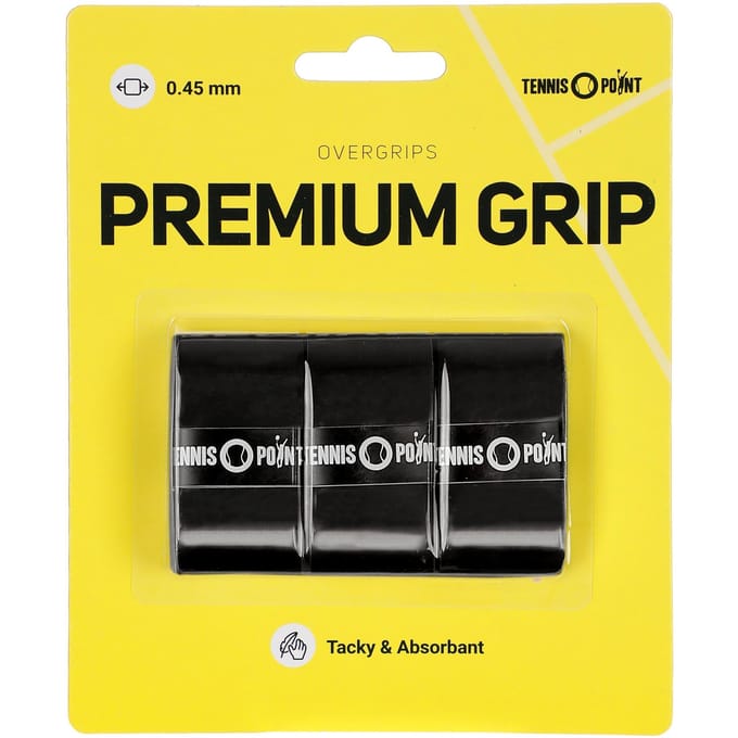 Tennis-Point Premium Grip Verpakking 3 Stuks-Zwart
