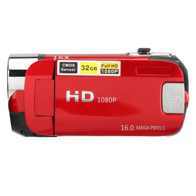 Appareil photo numérique D90 1080P 16MP Écran rotatif 2,4 pouces Caméscope Zoom 16X Enregistreur vidéo HD avec rouge