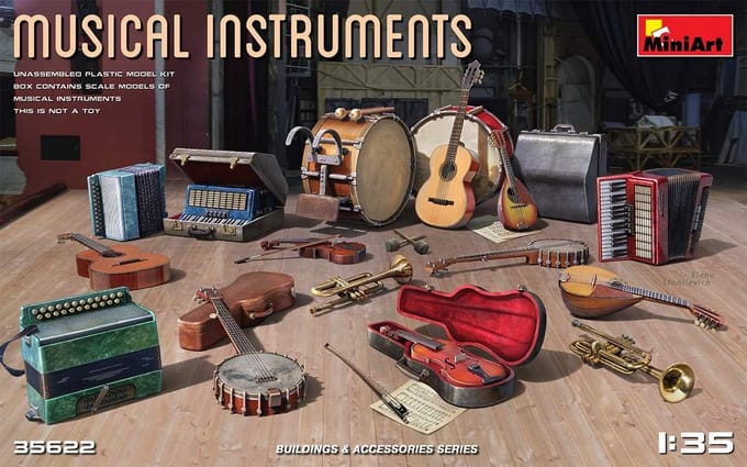 Schaalmodel Bouwkit Muziekinstrumenten 1:35
