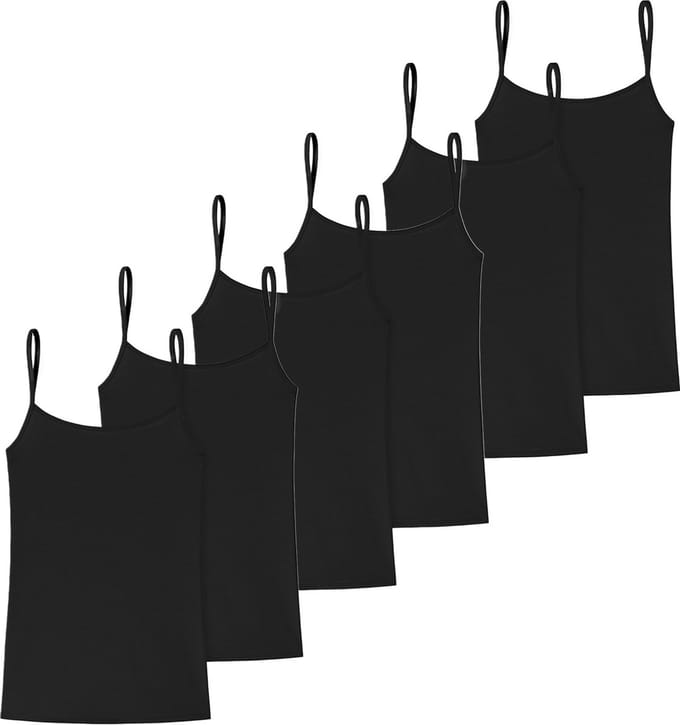 uncover by Schiesser Dames spaghettitop 6 pack Cotton