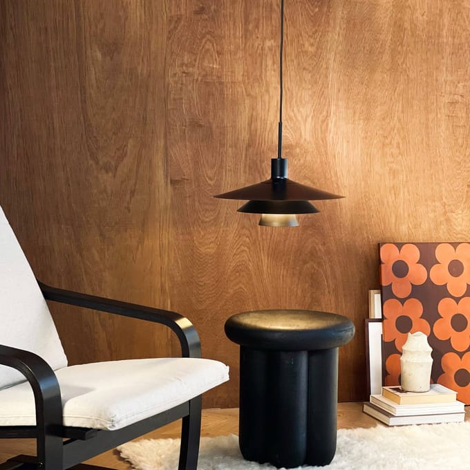 Dyberg Larsen hanglamp Kay, Ø 40 cm, zwart, metaal