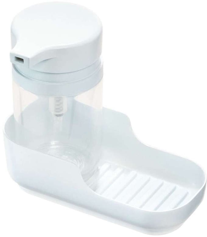 iDesign - Zeepdispenser Caddy met onderblad - Gerecycled Polypropyleen - Wit