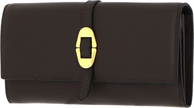 COCCINELLE Leren Portemonnee Coccinelle Cosima Wallet Grained Leather Bark Bruine