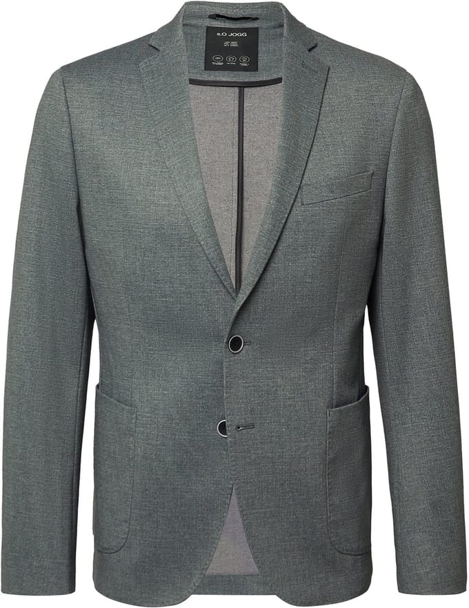s.Oliver - male - s.O JOGG: Slim fit jack van fijn gedessineerde interlockjersey