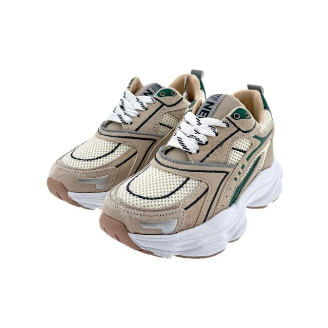 Shoesme beige-groene sneaker