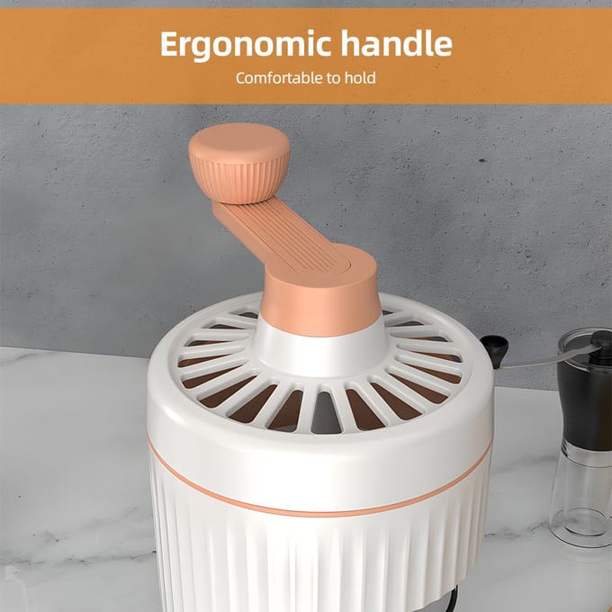 Geschoren ijsmachine - Handslinger Slushie Maker Machine met gratis ijsblokjeshouder Draagbare sneeuwkegel oranje