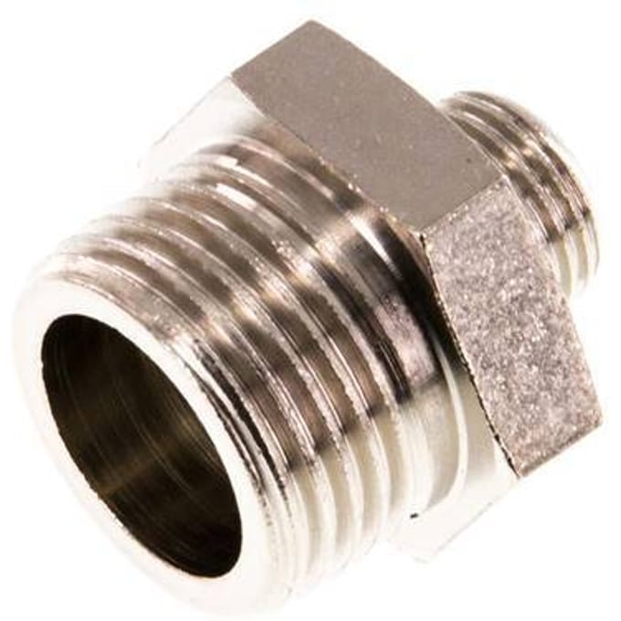 G 3/8'' x G 1/8'' Vernikkeld Messing Borstnippel 16 Bar [5 Stuks]