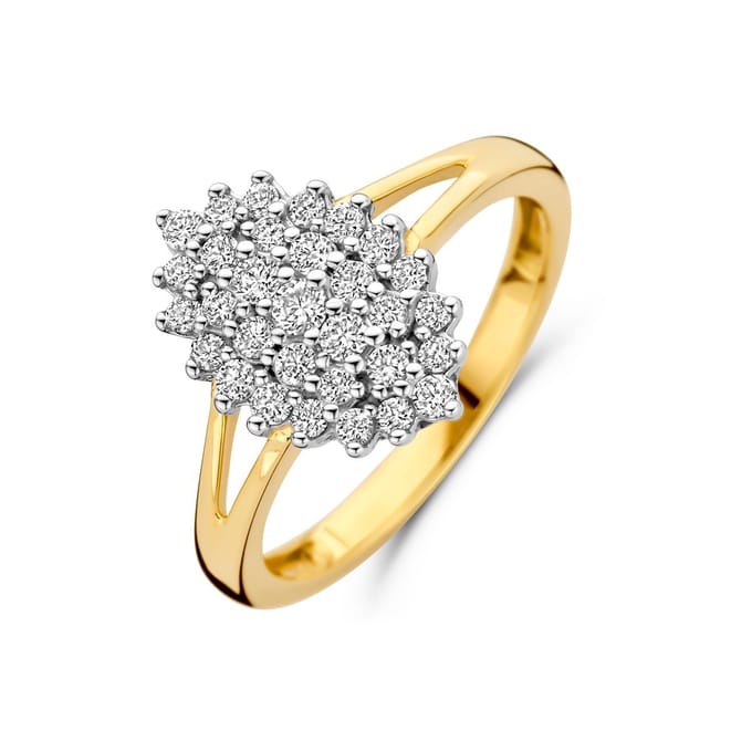 14K Geelgoud Ring Lab Grown Diamant 0.48Ct H Si 4032224