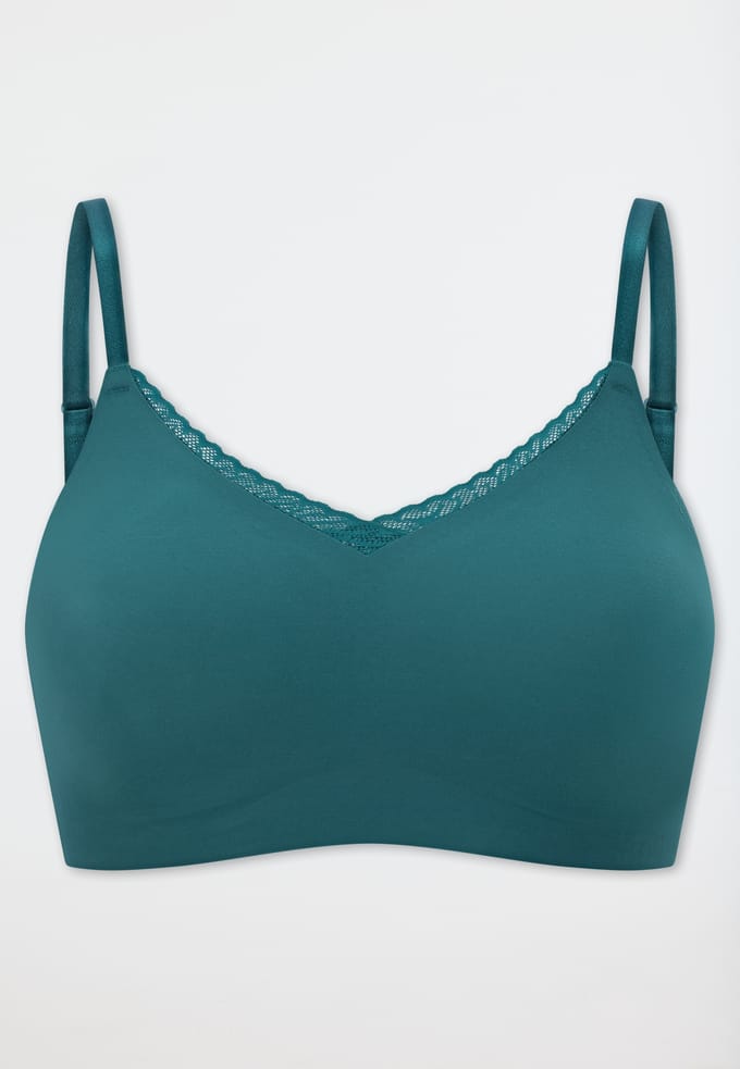 Naadloos bustier met uitneembare pads, kant, groen - Invisible Soft Lace 36