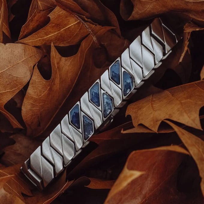 Holzkern armband Bariton (Sodaliet en zilver)