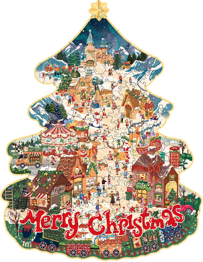 Robotime Christmas Town - Rowood Puzzle Paradise - TA007 - Legpuzzel - Kerst - Puzzels - Cadeautip