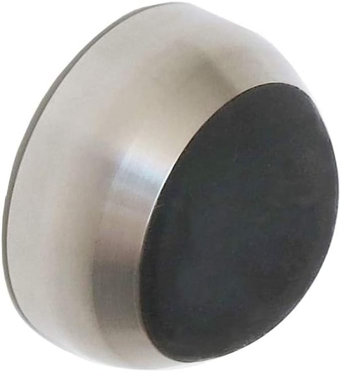 Ronde Deurstopper RVS voor Wandmontage - Deurbuffer met Rubberen Buffer - Lijmen of Schroeven