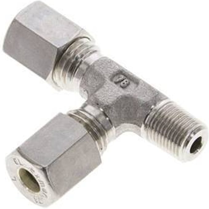 6L & R1/8'' RVS L-vorm Knelfitting Buitendraad 315bar ISO 8434-1