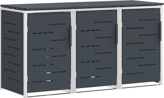 vidaXL - Containerombouw - for - 3 - Bins - 240L - Roestvrij - staal