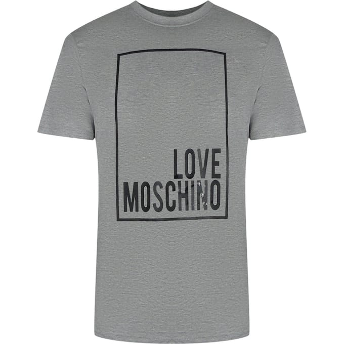 Love Moschino Box Logo Grijs T-shirt