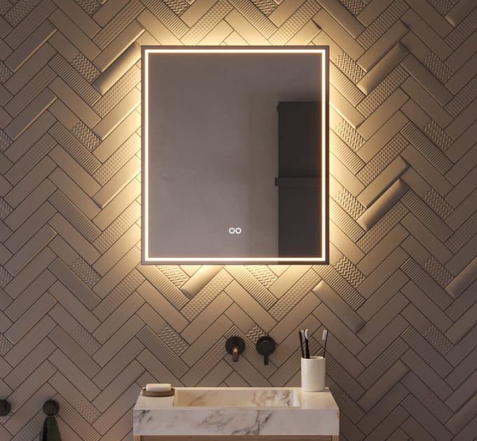 Schaere - Badkamerspiegel - LED Verlichting - Spiegel Verwarming - Sensor - Dimfunctie - 60x70 cm
