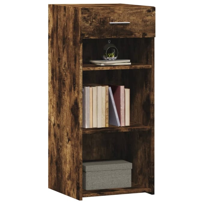 vidaXL - Dressoir - 40x42,5x93 - cm - bewerkt - hout - gerookt - eikenkleurig