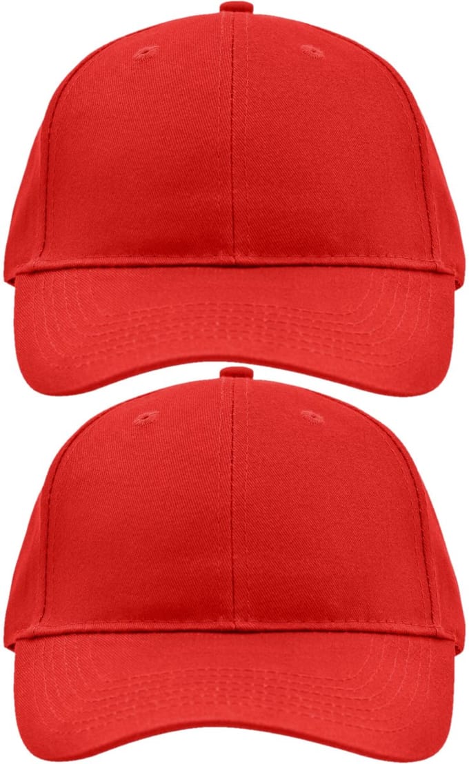 10x stuks 6-panel baseball rode caps/petjes