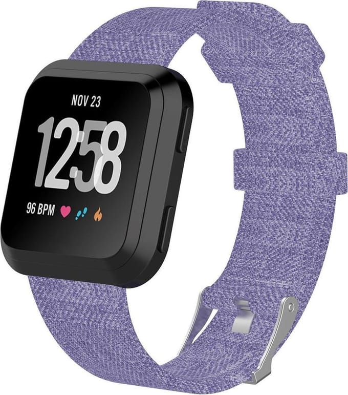 KELERINO. Denim bandje voor Fitbit Versa - Paars