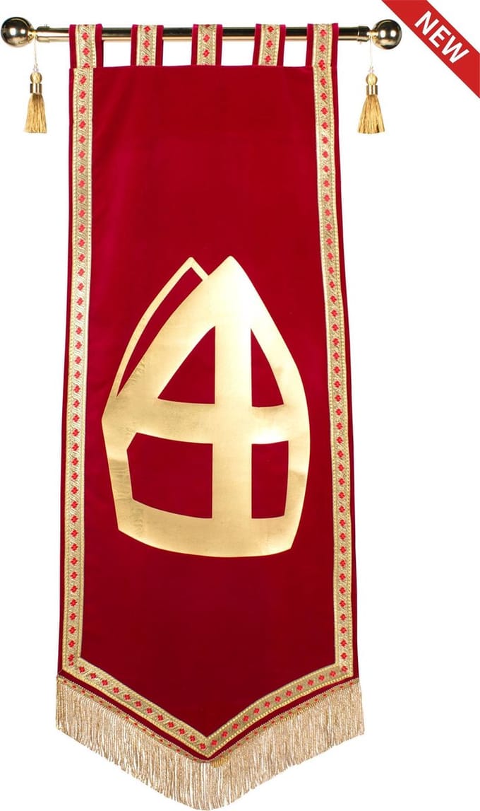 Sinterklaas Banner Rood de luxe